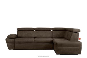 RATLO, https://konsimo.de/kollektion/ratlo/ Ecksofa rechts mit Schlaffunktion in Leder-Optik in dunkelbraun Dunkelbraun - Foto
