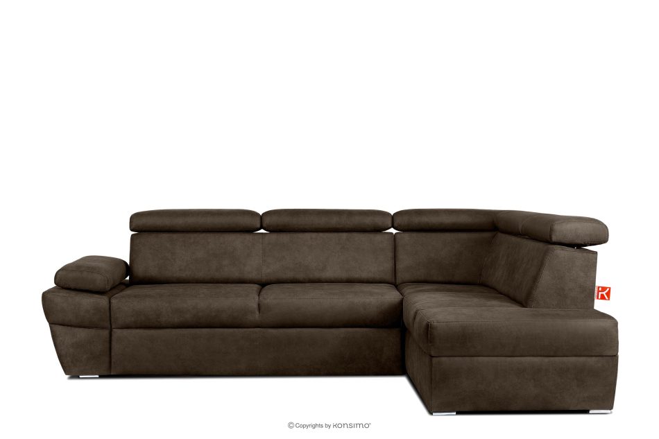 RATLO Ecksofa rechts mit Schlaffunktion in Leder-Optik in dunkelbraun Dunkelbraun - Foto 0