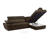 RATLO Ecksofa rechts mit Schlaffunktion in Leder-Optik in dunkelbraun Dunkelbraun - Foto 5