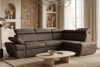 RATLO Ecksofa rechts mit Schlaffunktion in Leder-Optik in dunkelbraun Dunkelbraun - Foto 2