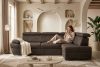 RATLO Ecksofa rechts mit Schlaffunktion in Leder-Optik in dunkelbraun Dunkelbraun - Foto 17