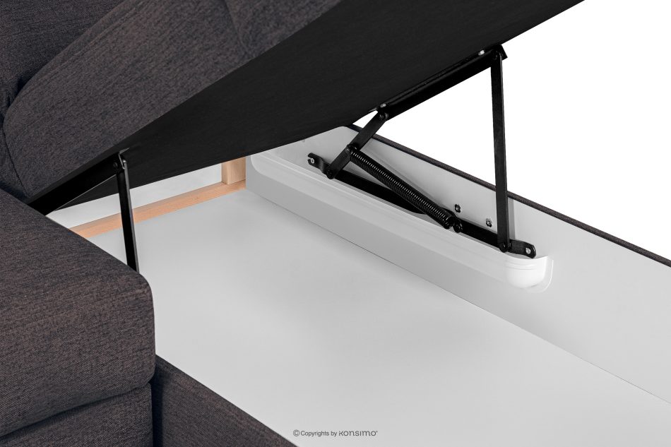RATLO Ecksofa rechts mit Schlaffunktion und Bettzeugcontainer in marineblau/braun marineblau/braun - Foto 11