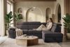 RATLO Ecksofa rechts mit Schlaffunktion und Bettzeugcontainer in marineblau/braun marineblau/braun - Foto 16