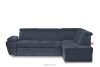 Ausklappbares Ecksofa mit Bettzeugcontainer navy blau rechts