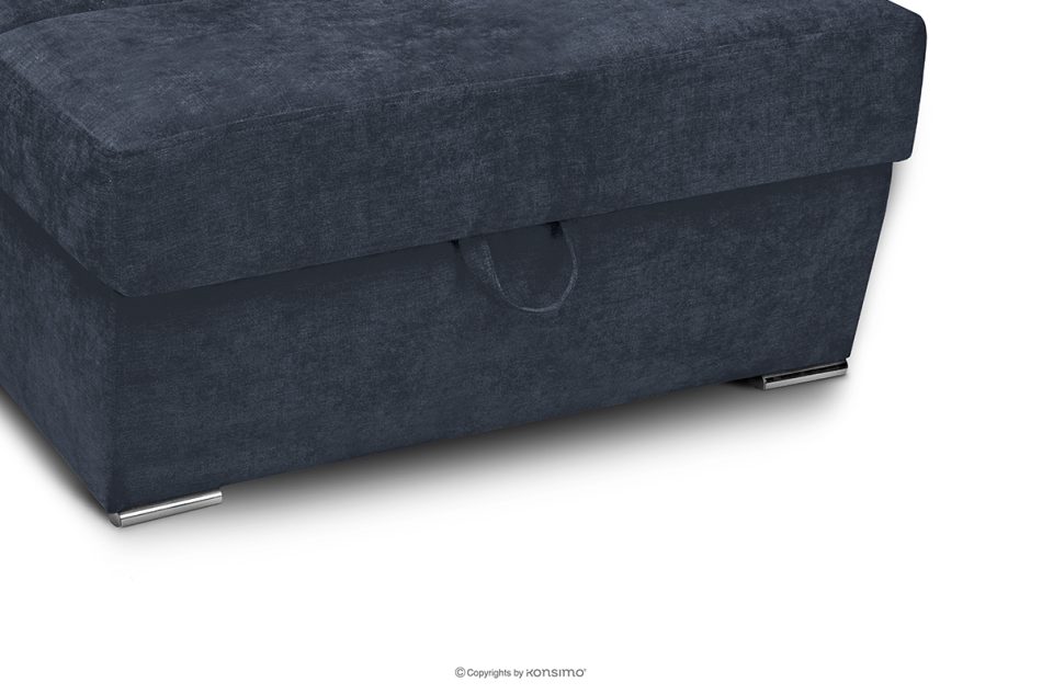 RATLO Ausklappbares Ecksofa mit Bettzeugcontainer navy blau rechts marineblau - Foto 8