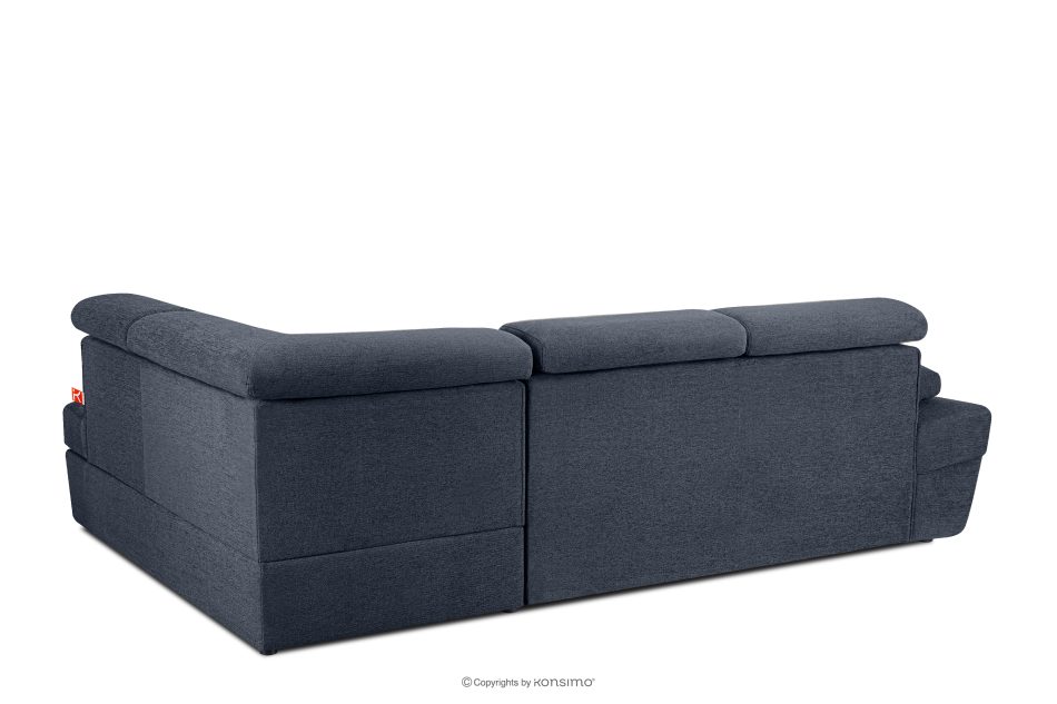 RATLO Ecksofa rechts mit Schlaffunktion und Bettzeugcontainer in dunkelblau dunkelblau - Foto 4