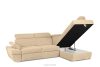 RATLO Ecksofa rechts mit Schlaffunktion und Bettzeugcontainer in ecrufarben ecrufarben - Foto 4
