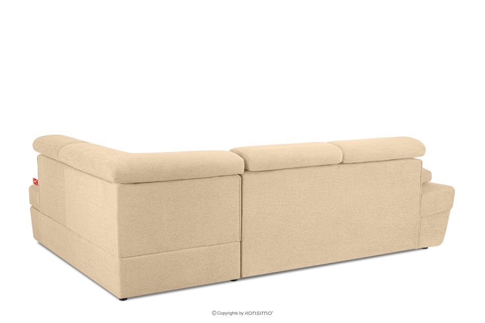 RATLO Ecksofa rechts mit Schlaffunktion und Bettzeugcontainer in ecrufarben ecrufarben - Foto 4