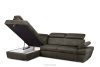 RATLO Ecksofa links mit Schlaffunktion in Leder-Optik in anthrazitfarben anthrazit - Foto 5