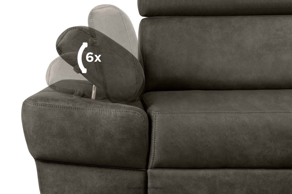 RATLO Ecksofa links mit Schlaffunktion in Leder-Optik in anthrazitfarben anthrazit - Foto 6