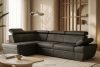 RATLO Ecksofa links mit Schlaffunktion in Leder-Optik in anthrazitfarben anthrazit - Foto 2