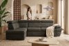 RATLO Ecksofa links mit Schlaffunktion in Leder-Optik in anthrazitfarben anthrazit - Foto 16