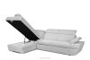 RATLO Ausklappbares Ecksofa mit Bettzeugcontainer grau links Bouclé grau - Foto 4