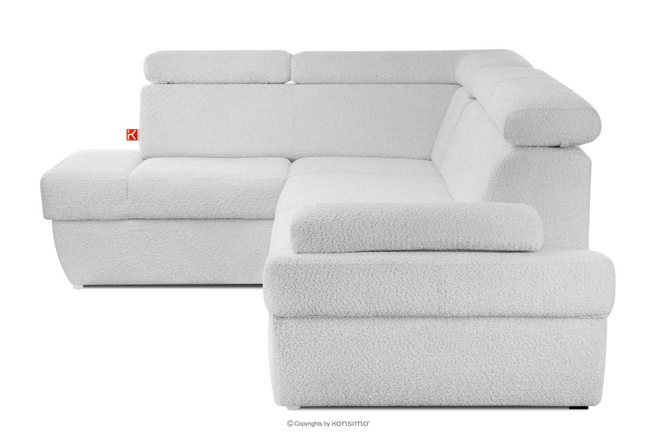 RATLO Ausklappbares Ecksofa mit Bettzeugcontainer grau links Bouclé grau - Foto 6