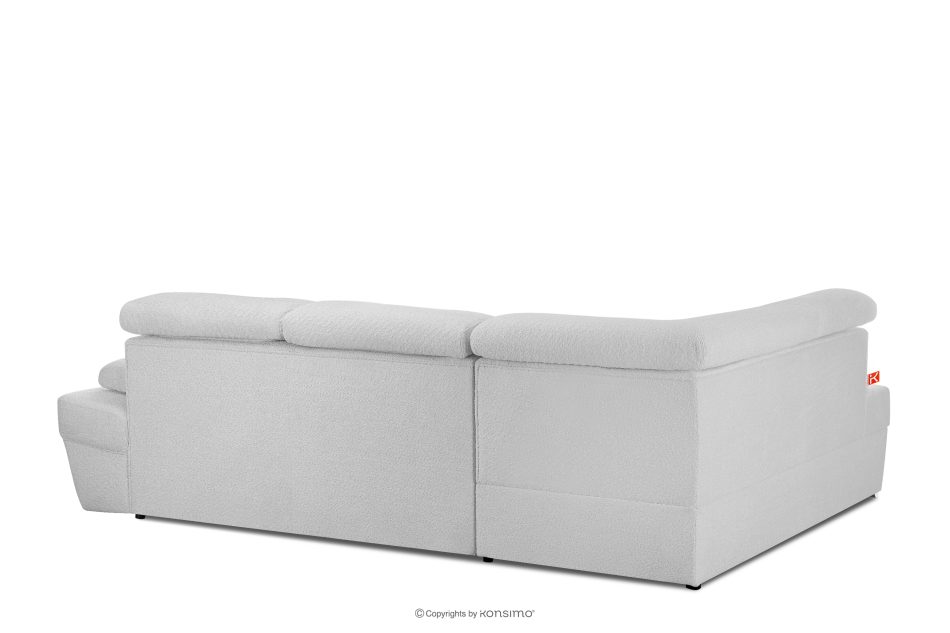 RATLO Ausklappbares Ecksofa mit Bettzeugcontainer grau links Bouclé grau - Foto 7