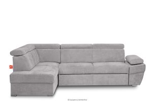 RATLO, https://konsimo.de/kollektion/ratlo/ Ausklappbares Ecksofa mit Bettzeugablage hellgrau links hellgrau - Foto
