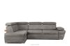 RATLO Ecksofa links mit Schlaffunktion in Leder-Optik in stahlgrau Stahl - Foto 1