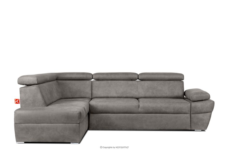 RATLO Ecksofa links mit Schlaffunktion in Leder-Optik in stahlgrau Stahl - Foto 0