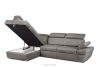 RATLO Ecksofa links mit Schlaffunktion in Leder-Optik in stahlgrau Stahl - Foto 5