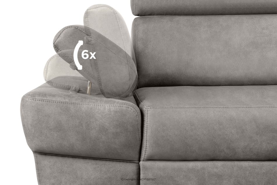 RATLO Ecksofa links mit Schlaffunktion in Leder-Optik in stahlgrau Stahl - Foto 6