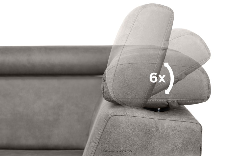 RATLO Ecksofa links mit Schlaffunktion in Leder-Optik in stahlgrau Stahl - Foto 7