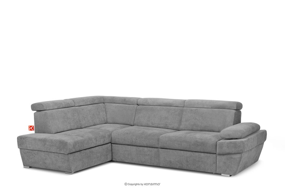 RATLO Ausklappbares Ecksofa mit Bettzeugcontainer grau links dunkelgrau - Foto 3