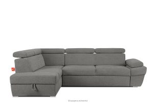 RATLO, https://konsimo.de/kollektion/ratlo/ Ecksofa links mit Schlaffunktion und Bettzeugcontainer in grau aschfahl - Foto