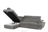 RATLO Ecksofa links mit Schlaffunktion und Bettzeugcontainer in grau aschfahl - Foto 4