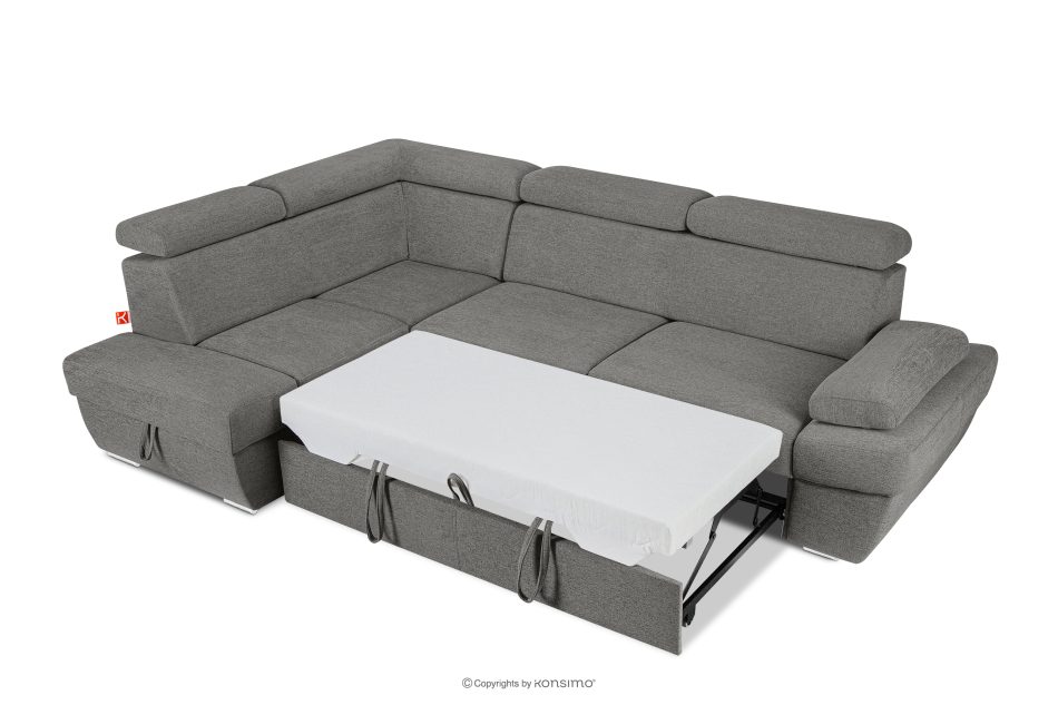 RATLO Ecksofa links mit Schlaffunktion und Bettzeugcontainer in grau aschfahl - Foto 5