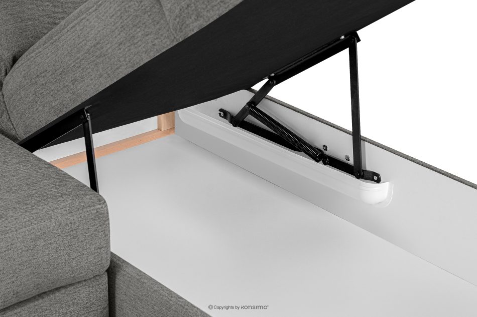 RATLO Ecksofa links mit Schlaffunktion und Bettzeugcontainer in grau aschfahl - Foto 11