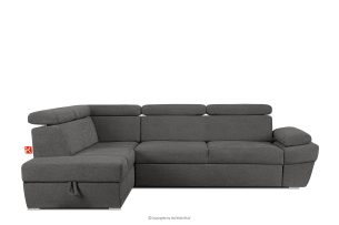 RATLO, https://konsimo.de/kollektion/ratlo/ Ecksofa links mit Schlaffunktion und Bettzeugcontainer in graphitfarben graphit - Foto