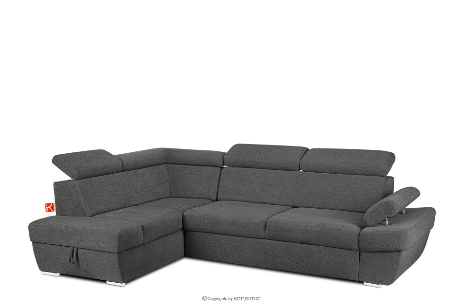RATLO Ecksofa links mit Schlaffunktion und Bettzeugcontainer in graphitfarben graphit - Foto 2