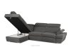RATLO Ecksofa links mit Schlaffunktion und Bettzeugcontainer in graphitfarben graphit - Foto 4