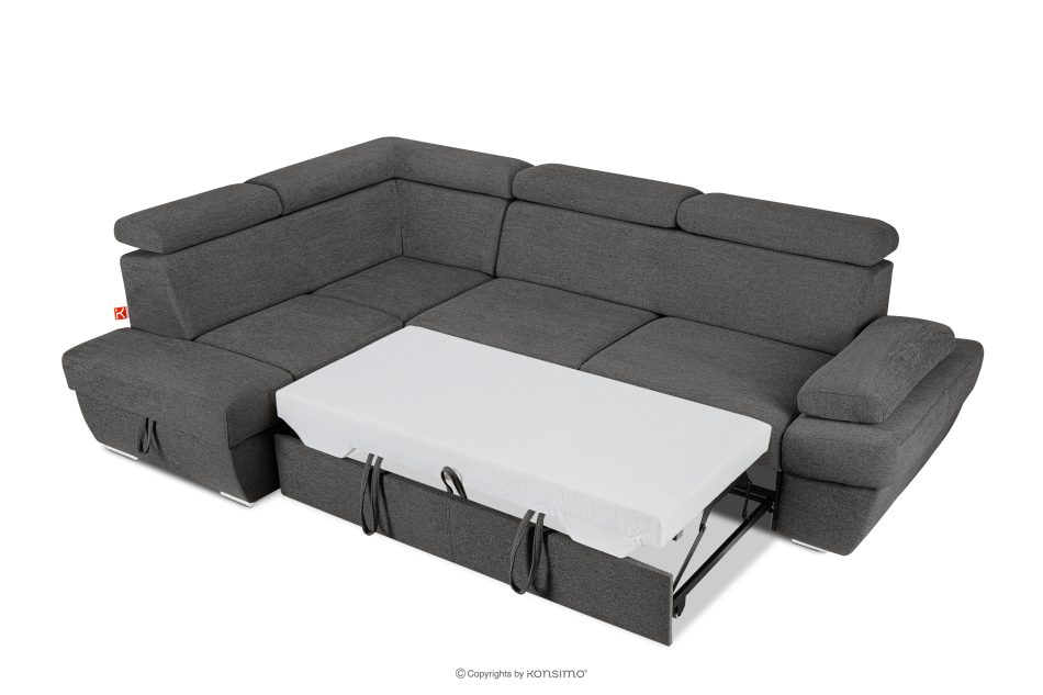 RATLO Ecksofa links mit Schlaffunktion und Bettzeugcontainer in graphitfarben graphit - Foto 5
