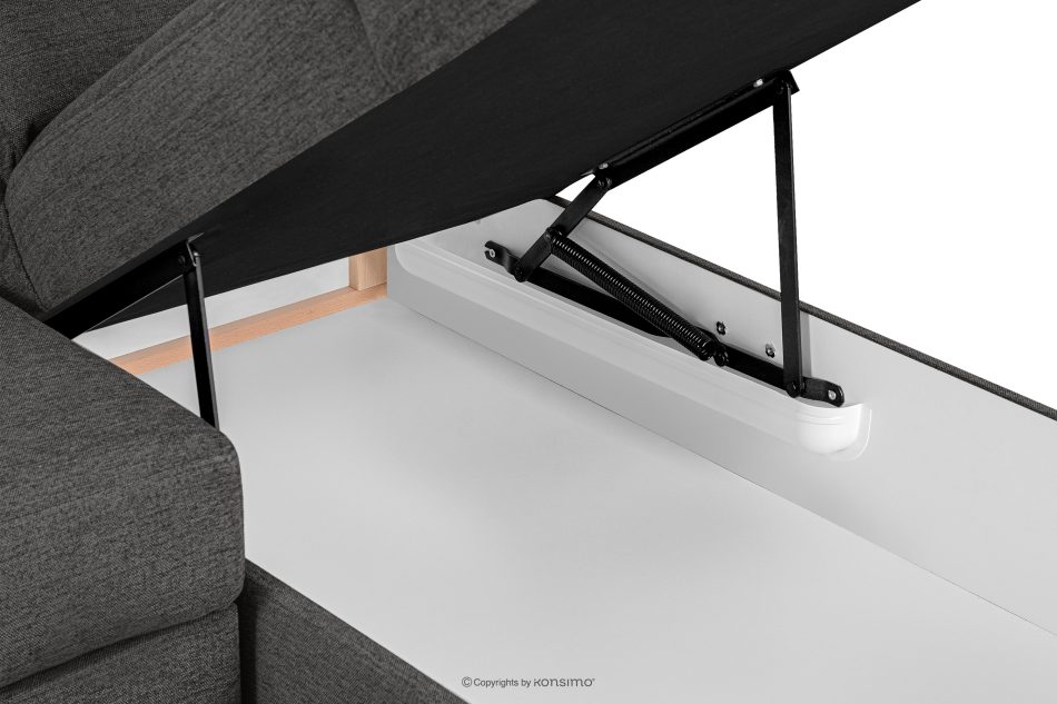 RATLO Ecksofa links mit Schlaffunktion und Bettzeugcontainer in graphitfarben graphit - Foto 11