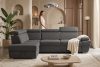 RATLO Ecksofa links mit Schlaffunktion und Bettzeugcontainer in graphitfarben graphit - Foto 15