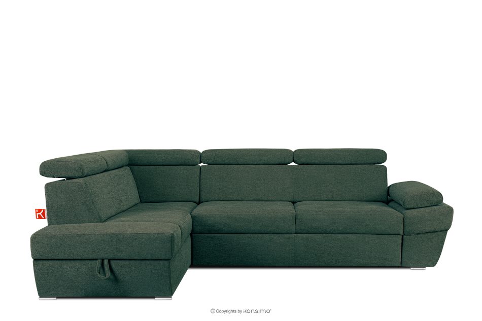 RATLO Ecksofa links mit Schlaffunktion und Bettzeugcontainer in marineblau/beige marineblau/beige - Foto 0