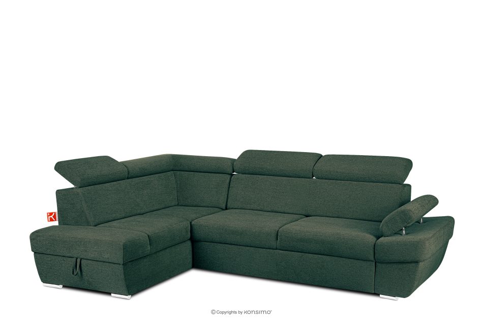 RATLO Ecksofa links mit Schlaffunktion und Bettzeugcontainer in marineblau/beige marineblau/beige - Foto 2