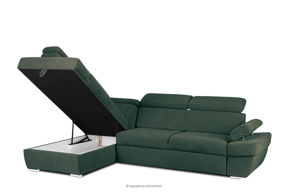 RATLO Ecksofa links mit Schlaffunktion und Bettzeugcontainer in marineblau/beige marineblau/beige - Foto 3
