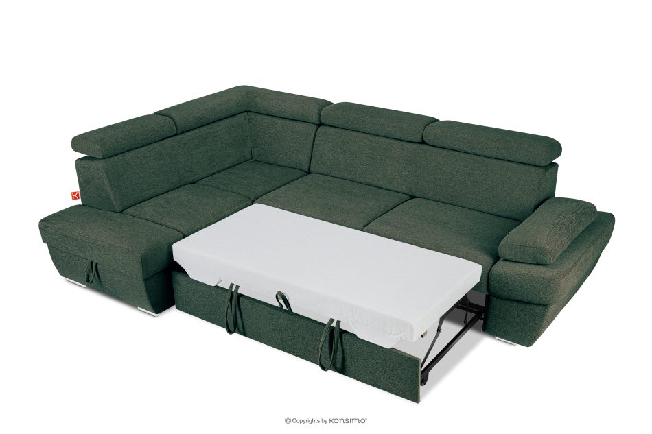 RATLO Ecksofa links mit Schlaffunktion und Bettzeugcontainer in marineblau/beige marineblau/beige - Foto 5