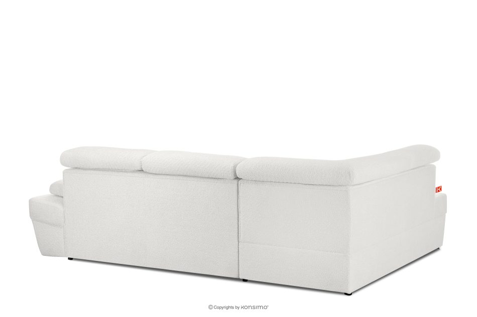 RATLO Ausklappbares Ecksofa mit Bettzeugcontainer creme links Bouclé creme - Foto 7