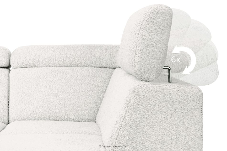 RATLO Ausklappbares Ecksofa mit Bettzeugcontainer creme links Bouclé creme - Foto 11