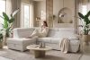 RATLO Ausklappbares Ecksofa mit Bettzeugcontainer creme links Bouclé creme - Foto 17