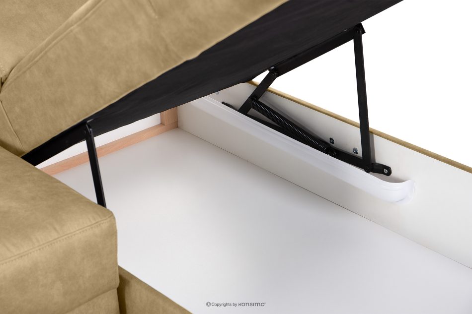 RATLO Ecksofa links mit Schlaffunktion in Leder-Optik in sandgelb sandfarben - Foto 13