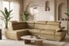 RATLO Ecksofa links mit Schlaffunktion in Leder-Optik in sandgelb sandfarben - Foto 2