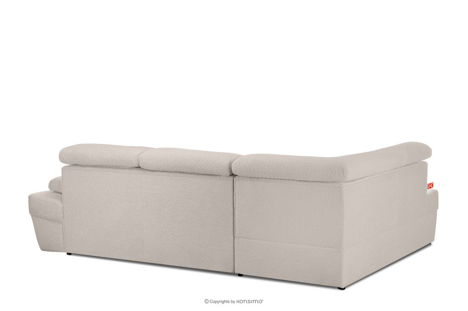 RATLO Ausklappbares Ecksofa mit Bettzeugcontainer hellbeige links Bouclé hellbeige - Foto 7