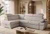 RATLO Ausklappbares Ecksofa mit Bettzeugcontainer hellbeige links Bouclé hellbeige - Foto 2
