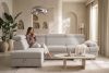 RATLO Ausklappbares Ecksofa mit Bettzeugcontainer hellbeige links Bouclé hellbeige - Foto 17