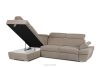 RATLO Ecksofa links mit Schlaffunktion und Bettzeugcontainer in dunkelbeige dunkelbeige - Foto 4
