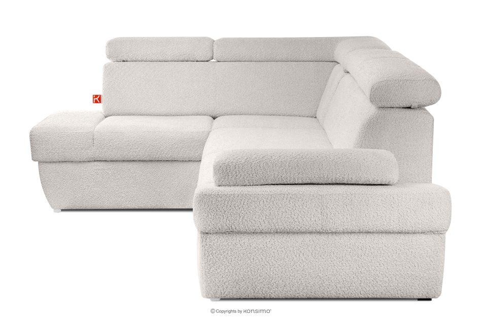 RATLO Ausklappbares Ecksofa mit Bettzeugcontainer braun links Bouclé braun - Foto 6